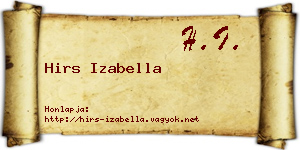Hirs Izabella névjegykártya